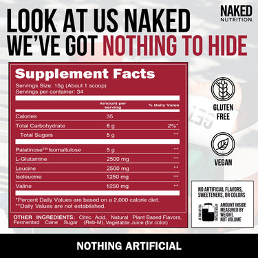 Strawberry Lemonade Branched Chain Amino Acids | Naked BCAAs - 34 Servings